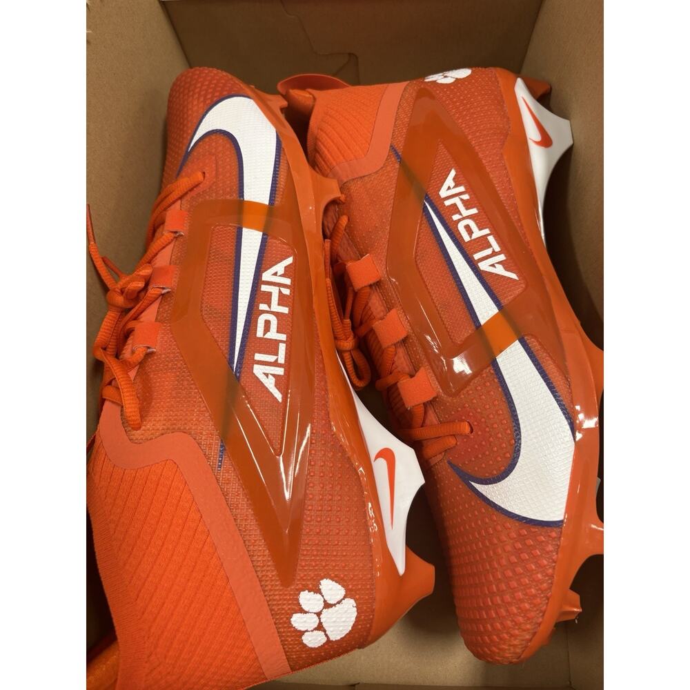 Super Rare Nike Alpha Menace Elite 4 Clemson SMU Size 15 HF3436-800 Cleats175
